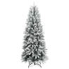 Flocked Snow Artificial Christmas Tree with 300 LEDs - 240 cm