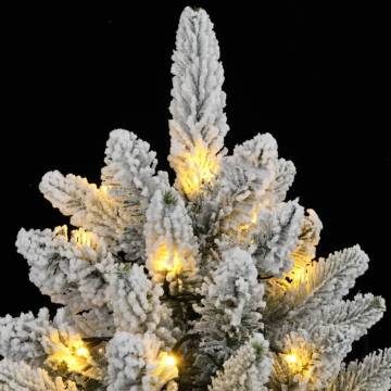 Flocked Snow Artificial Christmas Tree with 300 LEDs - 240 cm