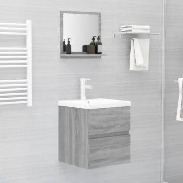 Bathroom Mirror Grey Sonoma - Stylish & Practical 40x10.5x37 cm