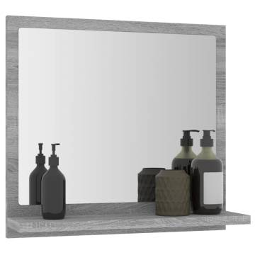 Bathroom Mirror Grey Sonoma - Stylish & Practical 40x10.5x37 cm