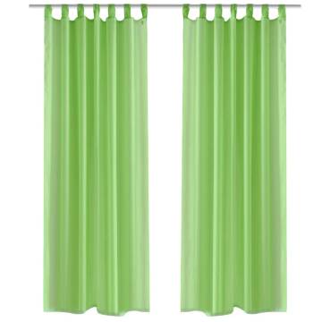 Apple Green Sheer Curtain 140x245 cm - 2 Pcs | Hipo Market