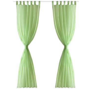 Apple Green Sheer Curtain 140x245 cm - 2 Pcs | Hipo Market