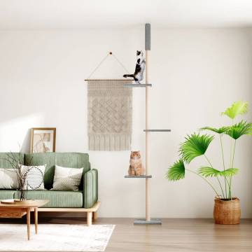 Floor to Ceiling Cat Tree - Light Grey 267.5-297.5 cm | HipoMarket