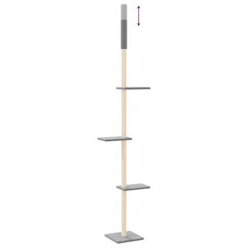 Floor to Ceiling Cat Tree - Light Grey 267.5-297.5 cm | HipoMarket