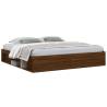 Modern Brown Oak Bed Frame 200x200 cm - Stylish & Durable