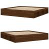 Modern Brown Oak Bed Frame 200x200 cm - Stylish & Durable