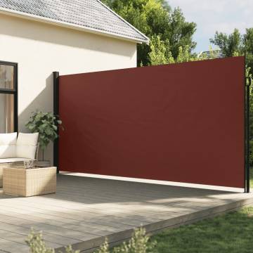 Patio Retractable Side Awning 140x500 cm Brown - Hipomarket