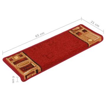 Stair Mats Self-Adhesive 10 pcs - Red | Hipomarket UK