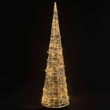 Warm White Acrylic LED Light Cone - 90 cm Decorative Pyramid