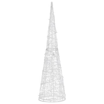 Warm White Acrylic LED Light Cone - 90 cm Decorative Pyramid