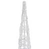 Warm White Acrylic LED Light Cone - 90 cm Decorative Pyramid