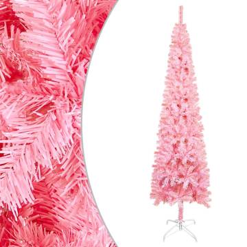 Slim Pink Christmas Tree 240 cm - Unique Holiday Centerpiece