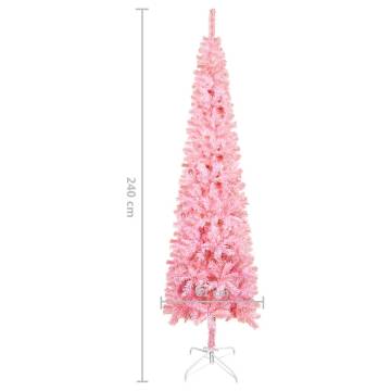 Slim Pink Christmas Tree 240 cm - Unique Holiday Centerpiece