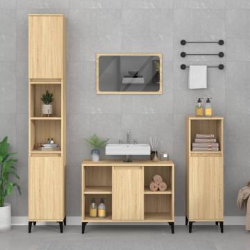 3 Piece Bathroom Furniture Set - Sonoma Oak | Hipomarket UK