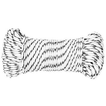 Braided Boat Rope White 5mm x 250m - Durable Polyester