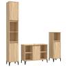 3 Piece Bathroom Furniture Set - Sonoma Oak | Hipomarket UK