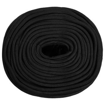 Boat Rope Full Black 6 mm x 25 m - Durable Polypropylene