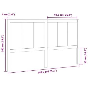 Solid Pine Wood Bed Headboard - 140.5x4x100 cm | Hipomarket