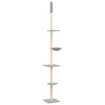 Light Grey Floor to Ceiling Cat Tree - 263.5-289.5 cm