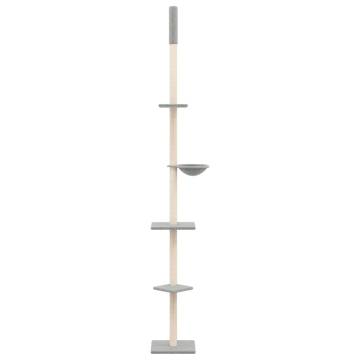 Light Grey Floor to Ceiling Cat Tree - 263.5-289.5 cm