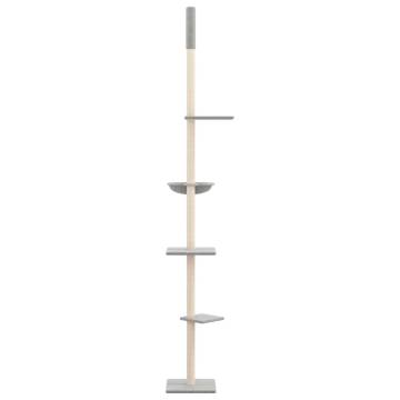 Light Grey Floor to Ceiling Cat Tree - 263.5-289.5 cm