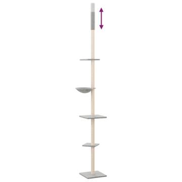 Light Grey Floor to Ceiling Cat Tree - 263.5-289.5 cm