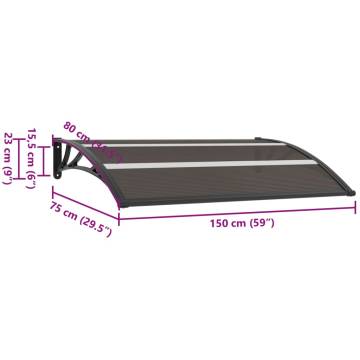 Door Canopy Black 150x75 cm - Durable & Stylish Protection