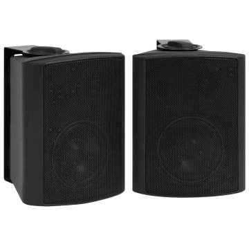 Wall-mounted Stereo Speakers - 80 W Black Indoor/Outdoor