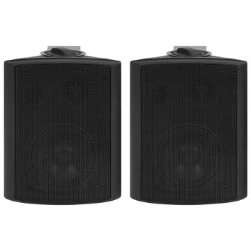 Wall-mounted Stereo Speakers - 80 W Black Indoor/Outdoor