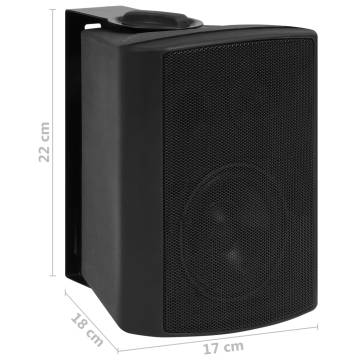 Wall-mounted Stereo Speakers - 80 W Black Indoor/Outdoor