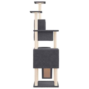 Cat Tree with Sisal Scratching Posts - Dark Grey 168 cm