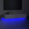 High Gloss White TV Cabinet with LED Lights - 90x35x15.5 cm