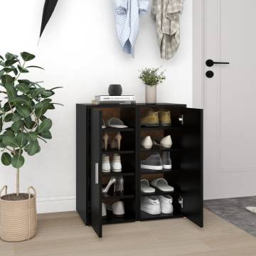 Shoe Cabinets 2 pcs Black - Stylish Storage Solution