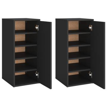 Shoe Cabinets 2 pcs Black - Stylish Storage Solution