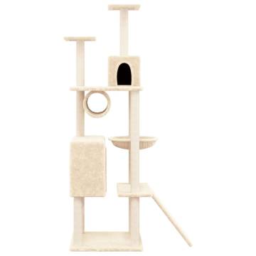 Cat Tree with Sisal Scratching Posts - Cream 168 cm | HipoMarket