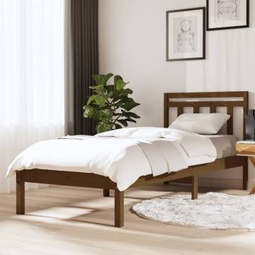 3100582 Honey Brown Bed Frame 100x200 cm - Solid Wood Design