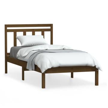 3100582 Honey Brown Bed Frame 100x200 cm - Solid Wood Design