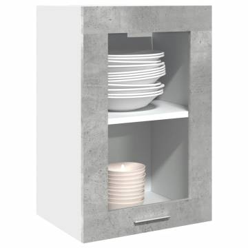 Hanging Glass Cabinet Concrete Grey - Stylish & Functional