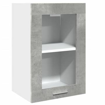 Hanging Glass Cabinet Concrete Grey - Stylish & Functional