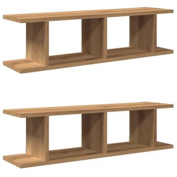 Wall Shelves 2 pcs Artisan Oak | Durable Engineered Wood