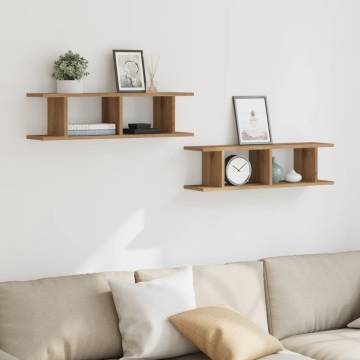 Wall Shelves 2 pcs Artisan Oak | Durable Engineered Wood