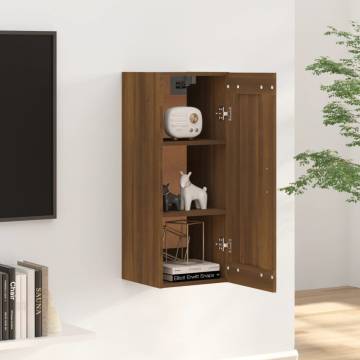 Brown Oak Wall Cabinet 35x34x90 cm | Hipomarket UK