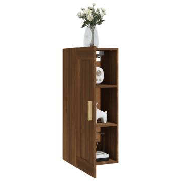 Brown Oak Wall Cabinet 35x34x90 cm | Hipomarket UK