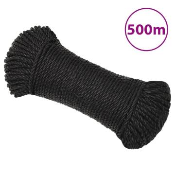 Black Work Rope 3mm - 500m Durable Polypropylene