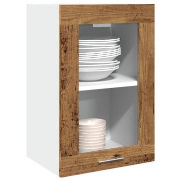 Hanging Glass Cabinet Old Wood 40x31x60 cm – Stylish Storage