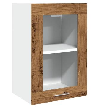 Hanging Glass Cabinet Old Wood 40x31x60 cm – Stylish Storage