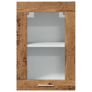 Hanging Glass Cabinet Old Wood 40x31x60 cm – Stylish Storage