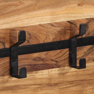 Wall-mounted Coat Rack with 5 Hooks | Solid Acacia Wood