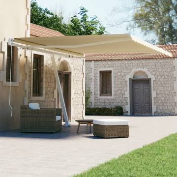 Freestanding Manual Retractable Awning 450x300 cm Cream