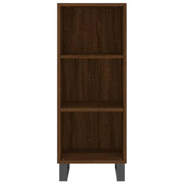 Elegant Highboard in Brown Oak - 34.5x34x180 cm | Hipo Market